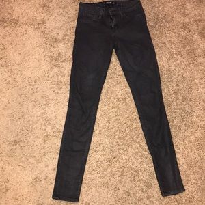 Black wax denim jeans
